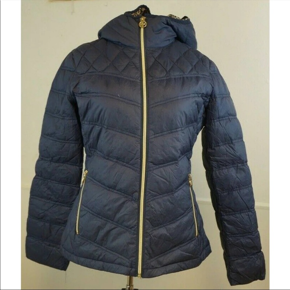 Michael kors navy hooded jacket